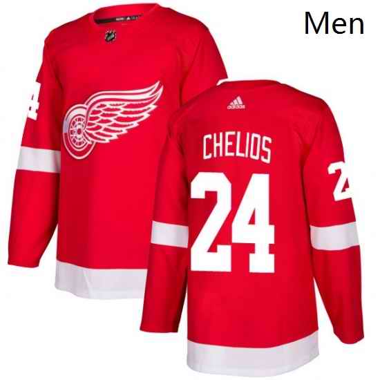 Mens Adidas Detroit Red Wings 24 Chris Chelios Premier Red Home NHL Jersey